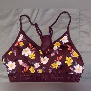 PINK Victoria's Secret Floral Bralette - Burgundy and Yellow